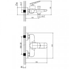 Смеситель для ванны AQUAme Como AQM6512GM