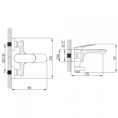 Смеситель для ванны AQUAme Imola AQM6712GM