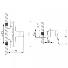 Смеситель для душа AQUAme Imola AQM6713GM