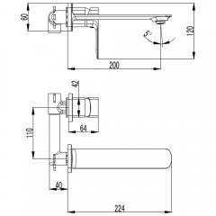 Смеситель для раковины встраиваемый AQUAme Monza AQM6315GM