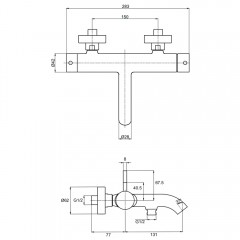 Смеситель для ванны AQUAme Siena AQM6212BG