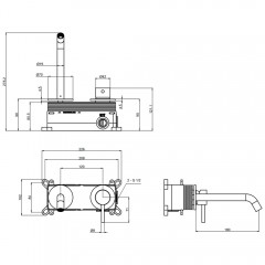 Смеситель для раковины встраиваемый AQUAme Siena AQM6215BG