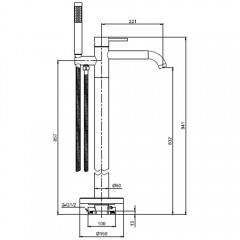 Смеситель для ванны напольный AQUAme Siena AQM6218BG