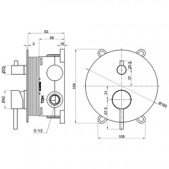 Смеситель для ванны встраиваемый AQUAme Siena AQM8803GM