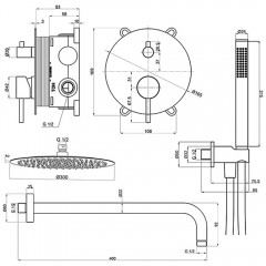 Душевая система встраиваемая AQUAme AQM8404CR