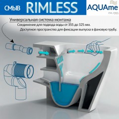 Унитаз AQUAme AQM1002+AQM1101 безободковый