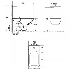 Унитаз AQUAme AQM1004+AQM1102 безободковый