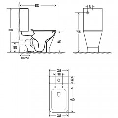 Унитаз AQUAme AQM1005+AQM1102 безободковый