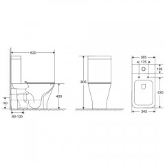 Унитаз AQUAme AQM1006+AQM1102 безободковый