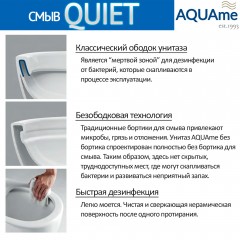 Унитаз подвесной AQUAme AQM2010 безободковый торнадо