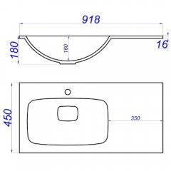 Тумба с раковиной Aqwella Accent 90 L белый