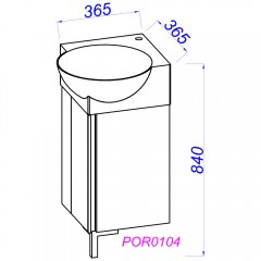 Тумба с раковиной Aqwella Porto 45 угловая дуб балтийский