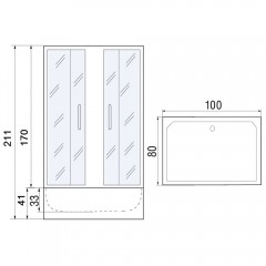 Душевой угол River Morava XL 100/80/41 MT