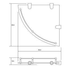 Полка стеклянная угловая с бортиком WasserKRAFT K-544