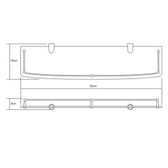 Полка стеклянная с бортиком WasserKRAFT K-555
