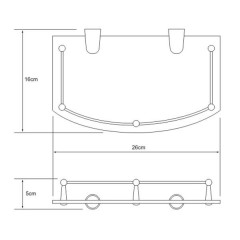 Полка стеклянная с бортиком WasserKRAFT K-588