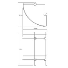 Полка стеклянная двойная угловая WasserKRAFT K-3122