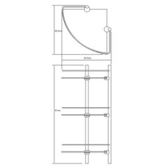 Полка стеклянная тройная угловая WasserKRAFT K-3633