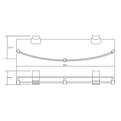 Полка стеклянная с ограничителем WasserKRAFT Leine К-5044