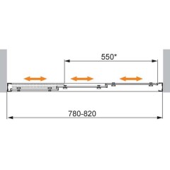 Душевая дверь Cezares Family-M FAMILY-BF-3-80-C-Cr-M