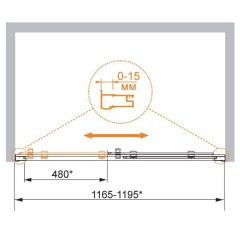 Душевая дверь Cezares Pratico PRATICO-BF-1-120-C-Cr