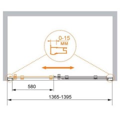 Душевая дверь Cezares Pratico PRATICO-BF-1-140-C-Cr