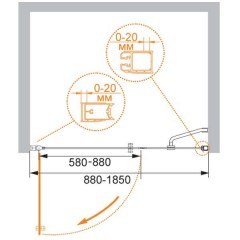 Душевая дверь Cezares Elena ELENA-W-B-11-60+80-C-Cr