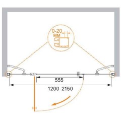 Душевая дверь Cezares Elena ELENA-W-B-13-30+60/50-C-Cr-L