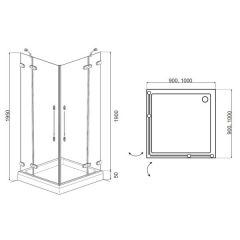 Душевой угол Am.Pm Serenity Supreme Swing Square 90