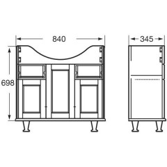 Тумба с раковиной Roca America 850 орех ZRU9302791 + 7327206000