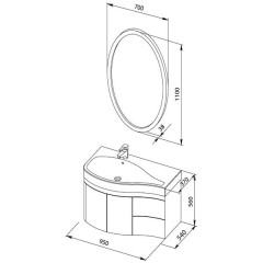 Комплект мебели Aquanet Сопрано 95 L черный 00169422