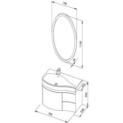 Комплект мебели Aquanet Сопрано 95 L черный 00169441