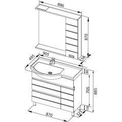 Комплект мебели Aquanet Доминика 90 L белый 00176648