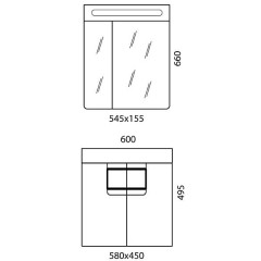 Edelform glass 60 тумба