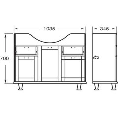 Тумба с раковиной Roca America 1050 орех ZRU9302792 + 7327205000