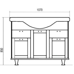 Тумба с раковиной Roca America 1050 орех ZRU9302792 + 7327205000