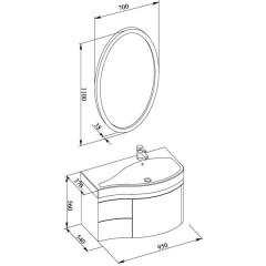 Комплект мебели Aquanet Сопрано 95 R черный 00169445