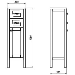 Полупенал ASB-Woodline Римини 30 бук тироль массив ясеня