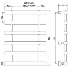 Полотенцесушитель водяной Margaroli Orizzonti 1-442/6