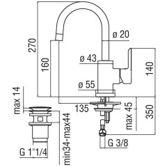 Смеситель Nobili ABC AB87338/2CR