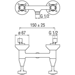 Смеситель Nobili Carlos Primero T3 CP230/T3BR