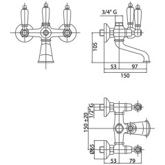 Смеситель Caprigo Adria-Classic 03-019