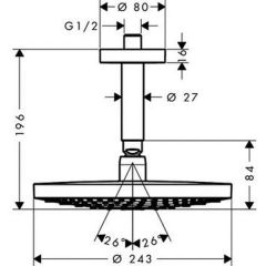 Верхний душ Hansgrohe Raindance Select S240 2jet 26469000