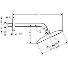 Верхний душ Hansgrohe Raindance E360 Air 27371000