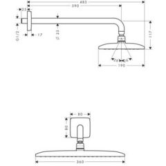 Верхний душ Hansgrohe Raindance E360 Air 27376000