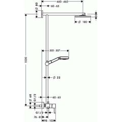 Душевая система Hansgrohe Raindance Showerpipe EcoSmart 180 27191000