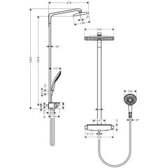 Душевая система Hansgrohe Raindance Select Showerpipe 360 27112400