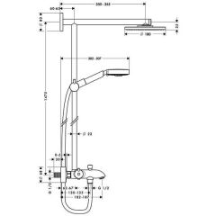 Душевая система Hansgrohe Raindance Showerpipe EcoSmart 180 27141000