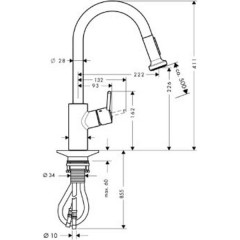 14877000 смеситель для кухни выдвижной излив hansgrohe talis s