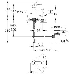 Смеситель для раковины Grohe BauEdge 23328000